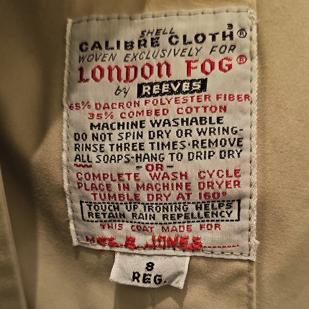 Vintage London Fog Maincoats Hemphill-Wells Calibre Trenchcoat Size 8 - Picture 12 of 12